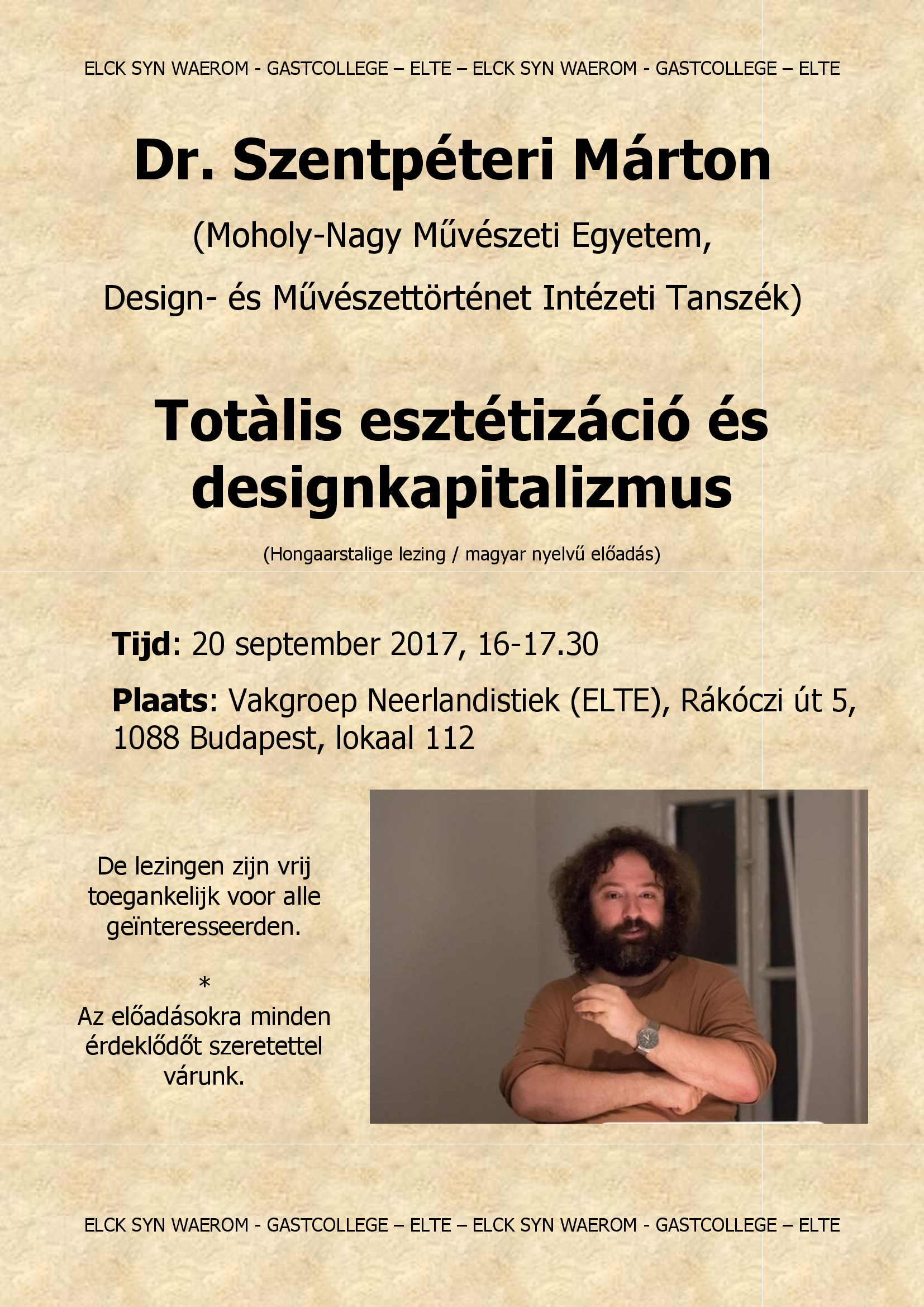 GASTCOLLEGE Szentpeteri affiche